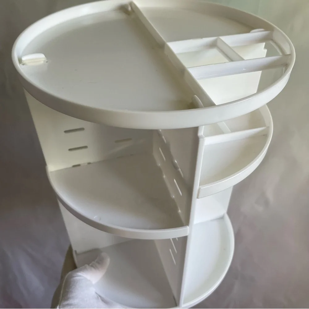 White Acrylic Rotating 360 Comsetic Organizer